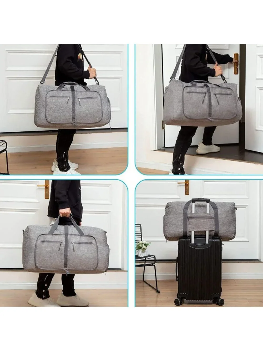 Spacious Foldable Travel Duffle Bag with Shoe Compartment - 65L/85L/115L Options